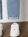 Toddler Girls Patched Pocket Denim Overalls