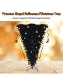 Costway 6ft Upside Down Christmas Halloween Tree Black w/270 Purple LED Lights