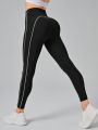 Yoga Future Top-stitching Wideband Waist Sports Leggings