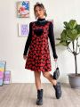 SHEIN Qutie Heart Print Dress Without Tee