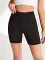 Yoga Basic Sports Shorts With Elastic Waistband And Key Lanyard