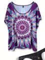 Plus Size Women's Fashion Printed Short Sleeve T-Shirt