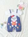 Summer Comfortable Cute Rabbit Printed Romper For Baby Girls