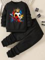 Boys' (big Kids') Soccer Crown Print Sweatshirt And Sweatpants Set