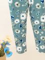 Young Girl Floral Print Leggings