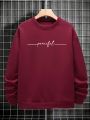 Men's Plus Size Letter Print Sweatshirt