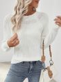 Women's Round Neck Drop Shoulder Sleeve Sweater