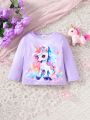 Baby Girls' Cute Unicorn Pattern Long Sleeve T-Shirt For Fall