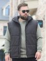 Men's Plus Size Hooded Padded Vest Jacket