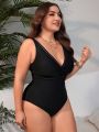 SHEIN Swim Vcay Plus Hollow Out Detail One Piece Swimsuit