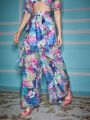 Alice McCall Floral Print Ruffle Trim Wide Leg Pants