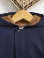 SHEIN Baby Boy Teddy Lined Hooded Coat Without Sweater