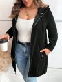 SHEIN CURVE+ Plus Zip Up Hooded Jacket