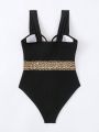 SHEIN Swim Chicsea Ladies' One-piece Swimwear With Woven Straps