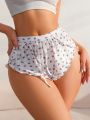 Knot Front Floral Printed Boxer Briefs