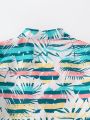 Baby Boys' Striped Tropical Printed Swimwear Set