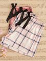 3pcs Women's Plaid Patterned Short Pajama Shorts