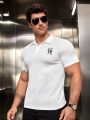 Manfinity LEGND Men's Short Sleeve Polo Shirt With Letter Print