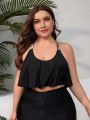 SHEIN Swim Vcay Plus Size Halter Neck Swimsuit Top