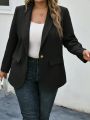 SHEIN LUNE Plus Size Shawl Collar Suit Jacket