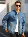 Manfinity LEGND Loose Men's Zipper Front Denim Jacket