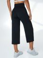 Wide Waistband Capris Sports Pants