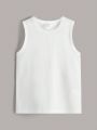 SHEIN Kids EVRYDAY Fashionable Casual Solid Color Vest For Tween Boys