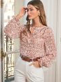 SHEIN Frenchy Women'S Floral Print Long Sleeve Shirt