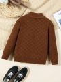 Little Boys' Relaxed Fit Cable Knit Sweater With Turn-down Collar