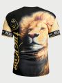 SHEIN Men Lion & Letter Graphic Tee