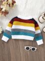 Baby Girl Colorblock Button Front Cardigan