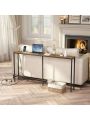 SUPERJARE Console Table with Outlet, 63 Inch Sofa Table, Narrow Entryway Table, Skinny Hallway Table