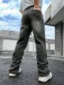 Manfinity EMRG Men's Torn Holes Jeans With Folded Ankles