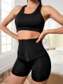 Yoga Basic Breathable Softness Hook And Eye Strap Shorts