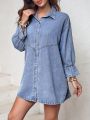 Ladies' Flared-Sleeve Denim Dress