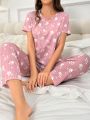 Floral Printed Pajama Set