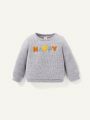 Cozy Cub Baby Boy Letter Pattern Sweatshirt & Sweatpants