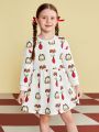 GARFIELD X SHEIN Young Girl Cartoon Pattern Printed Dress