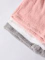 Women'S Solid Color Flannel Pyjamas Bottoms 3pcs/Set