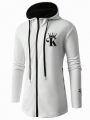 Manfinity Homme Men's Crown & Letter Printed Drawstring Hooded Jacket