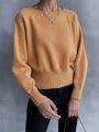 SHEIN Frenchy Casual Round Neck Solid Color Drop Shoulder Sleeve Sweater