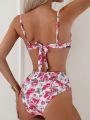 SHEIN Swim Mod Floral Print Bikini Set With Underwire