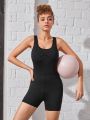 Girls' Teens High Elasticity Stretchy Skin-Friendly Comfortable Breathable Bodycon Jumpsuit For Outdoor Sports In Solid Color