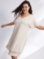 Luvlette Plus Cotton Modal Lace Nightgown