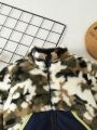 Baby Boys' Fashionable, Comfortable And Warm Camouflage Winter Coat With Fleece