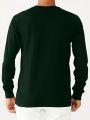 Manfinity Men'S Plus Size Solid Color Round Neck Long Sleeve Casual T-Shirt