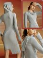 GLOWMODE SoftFlux Post Workout Asymmetrical Hooded Dress