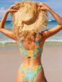 SHEIN Swim Mod Women'S Floral Printed Two-Piece Swimsuit