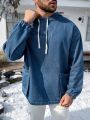 SHEIN Men's Drawstring Hooded Denim Jacket