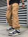 Manfinity Hypemode Men Drawstring Waist Slant Pocket Pants